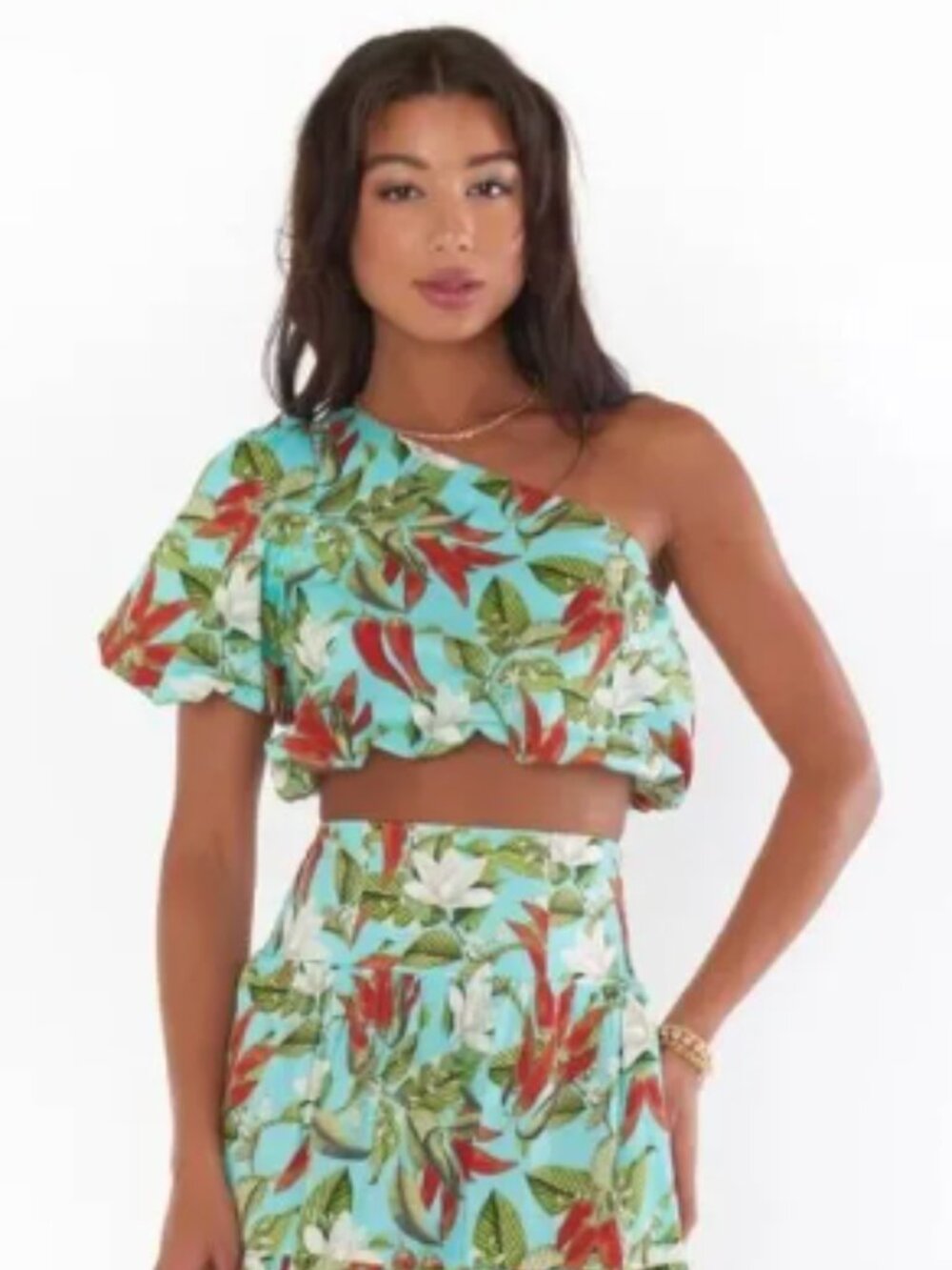Show Me Your Mumu One Shoulder Top Set Size Small Spicy Peppers Print